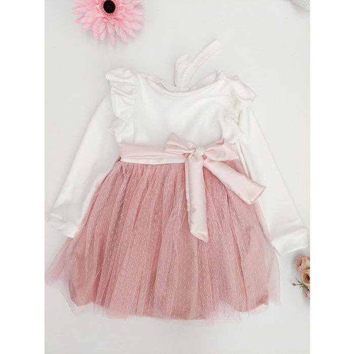 Meisje tule tule jurk met een satijnen strik Inkopen via de online