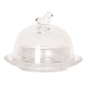 Botervloot Ø 9x7 cm Glas Vogel Boterschaal