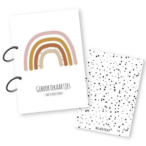 Aufbewahrungspaket für Geburtsanzeigen | rosa Regenbogen