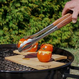 Set di posate grill premium grillart®, 3 pezzi in acciaio inossidabile di alta qualità ed eleganti manici in legno