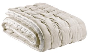 Effen plaid Elise met doorgestikte afwerking Greige 240 x 260