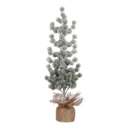  Decorative green plastic Christmas tree with snowy pine needles and branches, perfect for holiday decor.
