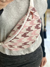 Sac Banane PIED DE COQ ROSE