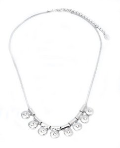 Metalen collier met rodium plating