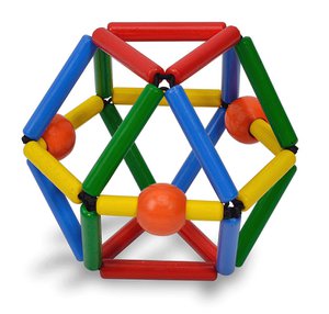 MULTICOLOR GRABBER - Rassel-, Beißring- und Muskellernen - Baby-Holzspielzeug