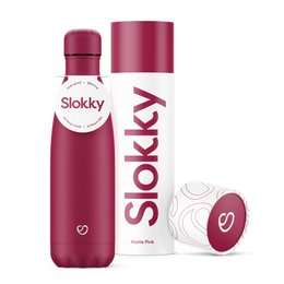 Slokky Matte Pink Bottle & Lid - 500ml