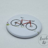 Road Bike Magnet | red racing bike | side view