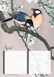 Calendario di compleanno Stampe di uccelli del maestro giapponese Koson