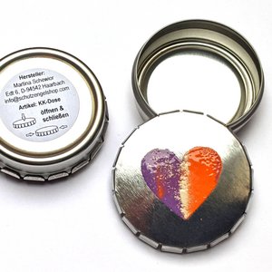 Klick-Klack-Dosen 9er-Set silberfarben, Motiv "Herz"