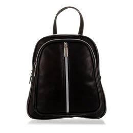 Genuine leather backpack bag in black, chocolate brown, and dark brown colors. Structured shape with zipper detailing.