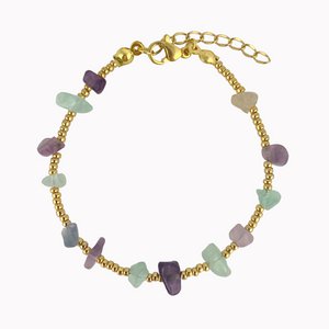 Gouden armband met groene steentjes