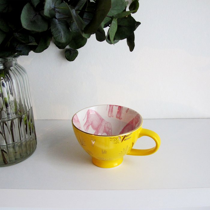 Tazza Da Colazione In Ceramica Con Elefante Ad Acquerello – Resistente E Adatta Al Microonde, Idea Regalo Originale Per La Cucina - 2