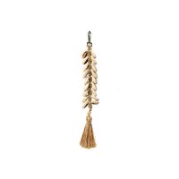 Der Raffia Fishbone Schlüsselbund - Natural White