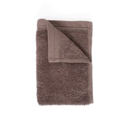 Organic 100% cotton guest towel in taupe color, measuring 30x50 cm with a weight of 550 gr./m².
