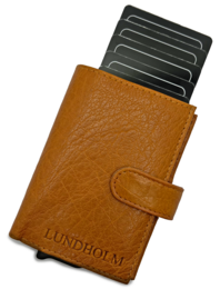 Porta carte da uomo estensibile Lundholm - con scomparto per monete, banconote - porta carte in pelle porta carte di credito estensibile da uomo