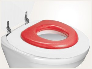 Weicher Toilettensitz für Kinder, rot