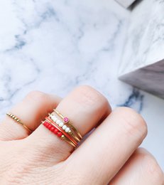 R0980 Angst Ring Palm Pink Perler Forgyldt