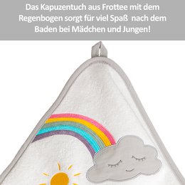 Handdoek met capuchon wolk wit, 100 x 100