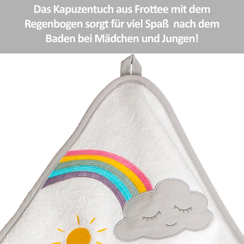 Handdoek met capuchon wolk wit, 100 x 100