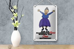 Tin sign saying 12x18cm Mommies become Grandma decoration