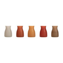  "Ceramic plant pots in white, salmon, peach, apricot, brown; rounded vase shape, textured finish, decorative display pots"