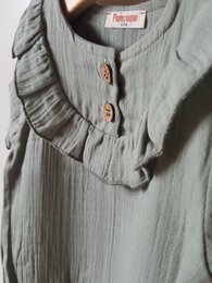 Baby pige salvie grøn t-shirt / 100% økologisk dobbelt gaze bomuld