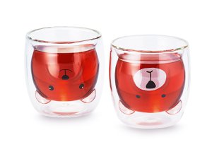 Süße Bärentasse - Doppelwandiges Isolierglas für Kalt- & Warmgetränke 230ml