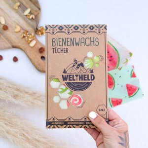 3er Set Bienenwachstücher Melonen