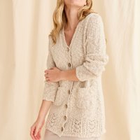 ERWO -Baumwolllinien -Long -Codigan - Creme