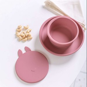 Rosa Silikonplatten-Set mit Saugnapf