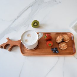 Khaya Wood - Antler Serving Tray