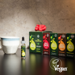 A collection of tea spice gift sets, gluten-free and vegan, featuring various flavors and shapes of pears.