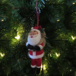 Handmade Felt Father Christmas Santa Tree Hanging Decoration