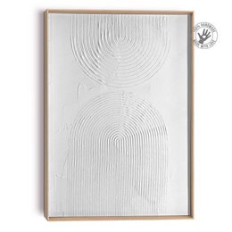 Minimalist abstract art print with curved lines in a white and neutral color palette, suitable for home decor.