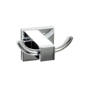 Fakelmann Mare wandmodel dubbele haak grijs chromen handdoekenrek