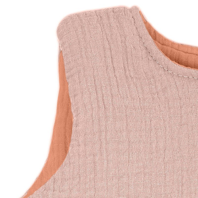 Dubleside BIO-Musselin-Schlafsack für Neugeborene, TOG 2, 12–24 Monate, Dunkelrot/Lachs