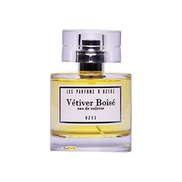 Vetiver Woody Eau de Toilette 50ml, a woody, earthy fragrance with notes of vetiver, amber, and sandalwood. The bottle features a simple, elegant design with a black cap.