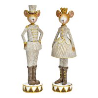 Muis gemaakt van poly, 2-voudig, goud (b/h/t) 6x20x6cm