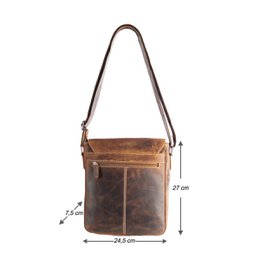 Umhängetasche in 3 Farben Buffalo -Leder mit einem Wickelventil und zwei Magnetverschlüssen - Crossbody -Tasche