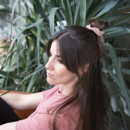 Scrunchie z organicznego lnu, barwionego roślinnie