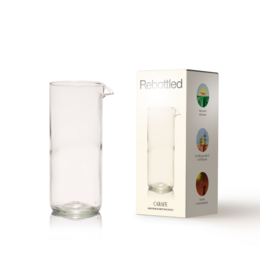 Clear glass carafe with a simple, cylindrical shape.