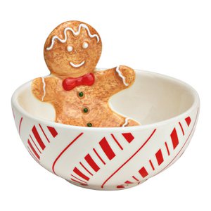 Bowl of gingerbread figure made of ceramic, red/white/brown (W/H/D) 12x9x12cm 225ml