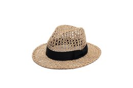 Cappello Fedora in paglia all'uncinetto