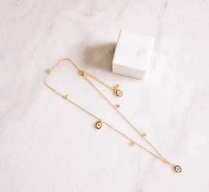 Cameo choker necklace with small Gold-plated cameo charms