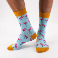 Mixed Pink Flamingo High Socks I 38-45