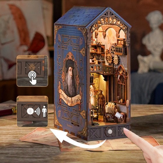 DIY Boek Nook Leonardo da Vinci Houten Kit