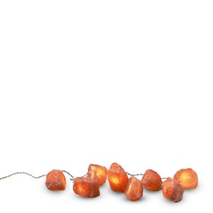 Himalaya Salt Dreams, Salt Chunks Lichterkette mit Batterie, Rock, 8 Stück, 44534, Orange