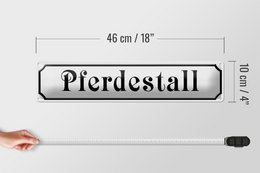 Blikskilt gadeskilt 46x10cm hestestald rideheste dekoration