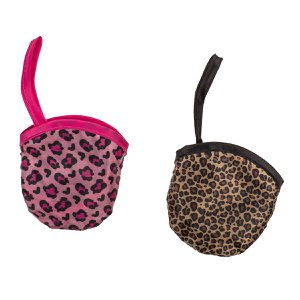 Leopard print foldable pocket compartment with loop and pocket