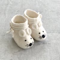 Babyschuh Maus weiß